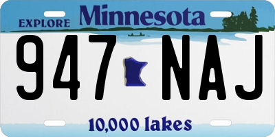 MN license plate 947NAJ
