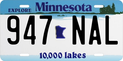 MN license plate 947NAL