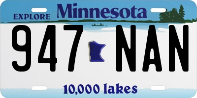 MN license plate 947NAN