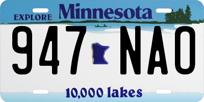 MN license plate 947NAO