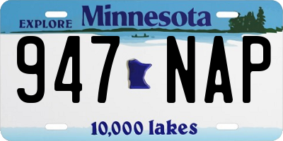 MN license plate 947NAP