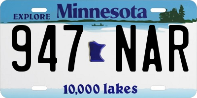 MN license plate 947NAR