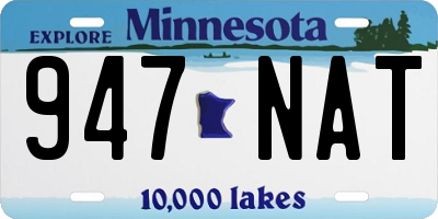 MN license plate 947NAT