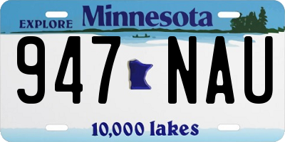 MN license plate 947NAU