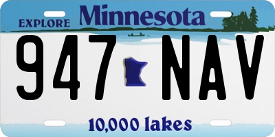 MN license plate 947NAV