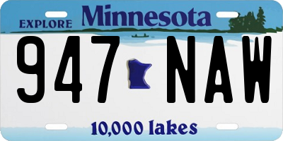 MN license plate 947NAW