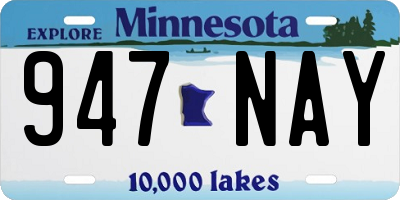 MN license plate 947NAY