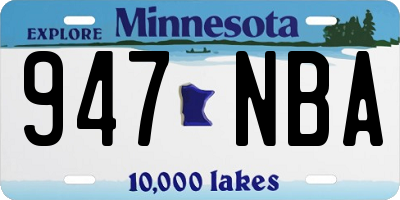 MN license plate 947NBA
