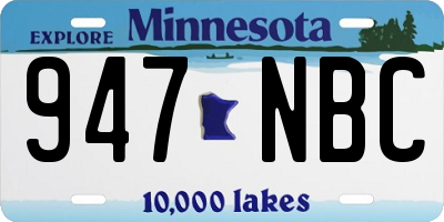 MN license plate 947NBC