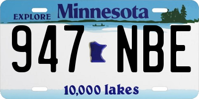 MN license plate 947NBE
