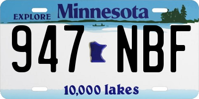 MN license plate 947NBF