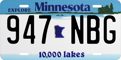 MN license plate 947NBG
