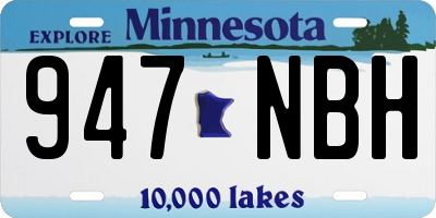 MN license plate 947NBH