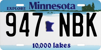 MN license plate 947NBK