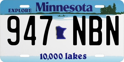 MN license plate 947NBN