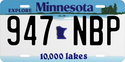 MN license plate 947NBP