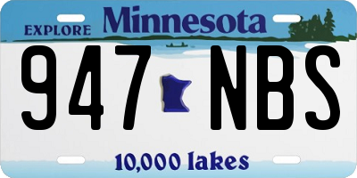 MN license plate 947NBS