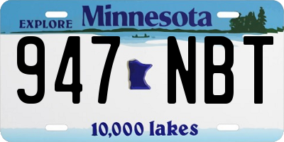 MN license plate 947NBT