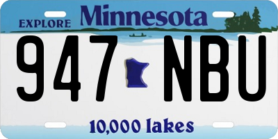 MN license plate 947NBU