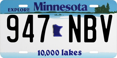 MN license plate 947NBV