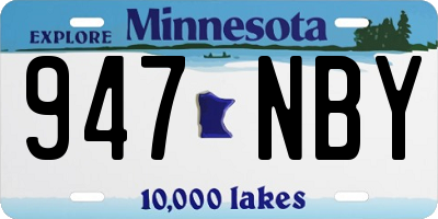 MN license plate 947NBY