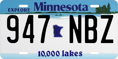 MN license plate 947NBZ
