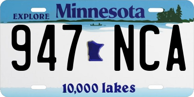 MN license plate 947NCA