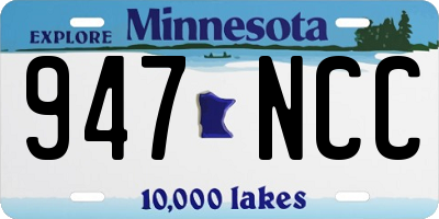 MN license plate 947NCC