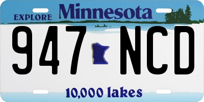 MN license plate 947NCD