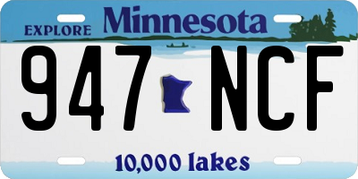 MN license plate 947NCF
