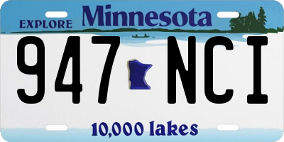 MN license plate 947NCI