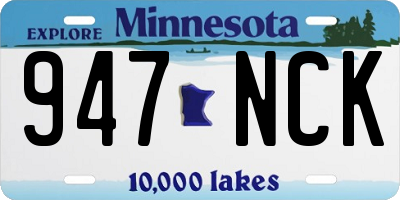 MN license plate 947NCK