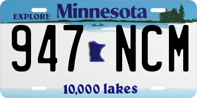 MN license plate 947NCM