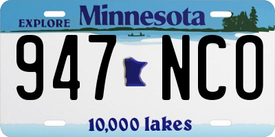 MN license plate 947NCO