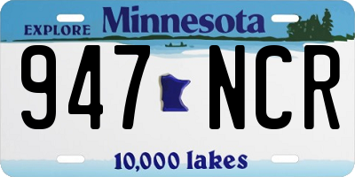 MN license plate 947NCR