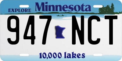MN license plate 947NCT