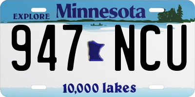 MN license plate 947NCU