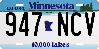MN license plate 947NCV