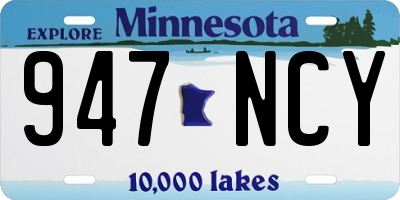 MN license plate 947NCY