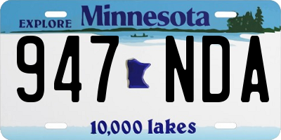 MN license plate 947NDA