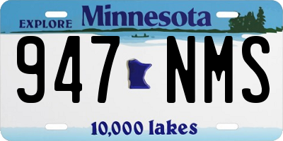 MN license plate 947NMS