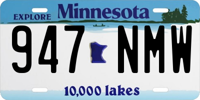 MN license plate 947NMW