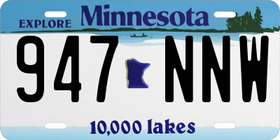 MN license plate 947NNW