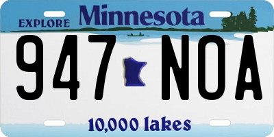MN license plate 947NOA