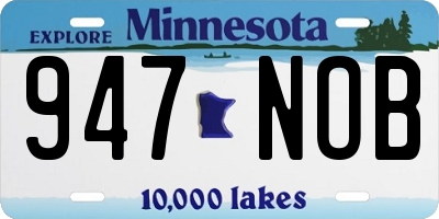 MN license plate 947NOB