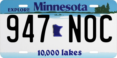 MN license plate 947NOC