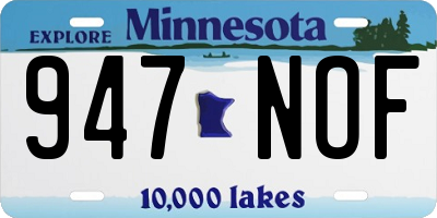 MN license plate 947NOF