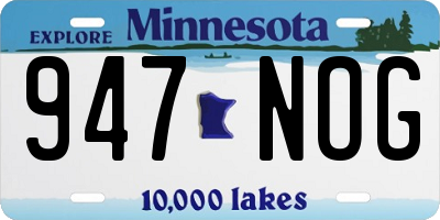 MN license plate 947NOG