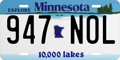 MN license plate 947NOL