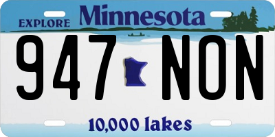MN license plate 947NON